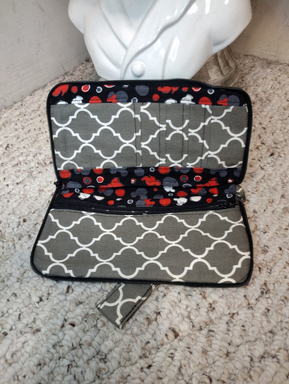 Mickey Mouse Themed Red Leather Wristlet - Picture 3 of 4